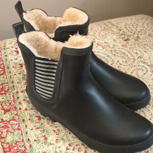 Serra Black and Cream Fur-Lined Women's Boots